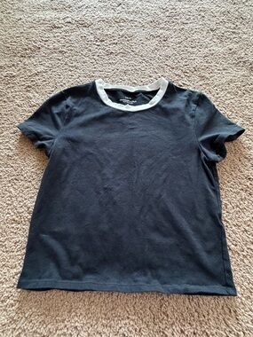 Black Abercrombie Baby T with Contrast White Collar